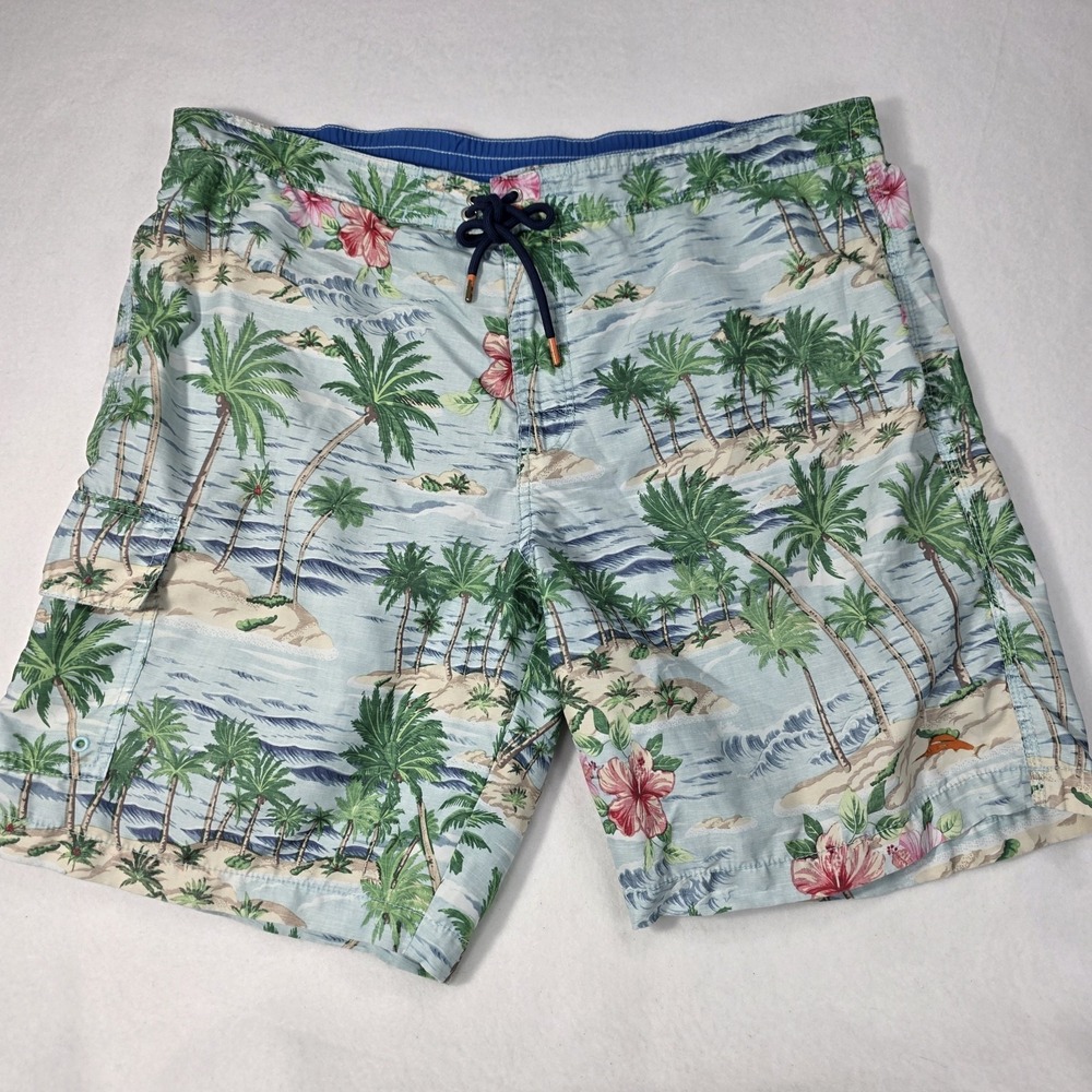 Men's Tommy Bahama Swim Trunks 2XL Hawaiian Tropical Print Missing Liner